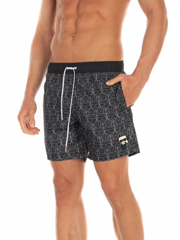 Karl Lagerfeld pánské černé plavky s motivy č.1