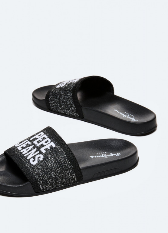 Pepe Jeans dámské černé pantofle SLIDER KNIT č.2