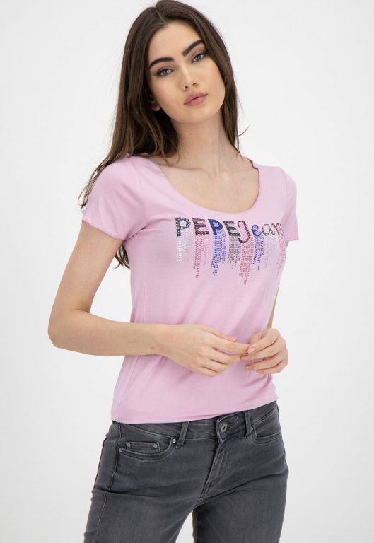 Pepe Jeans dámské růžové tričko Abbey č.1