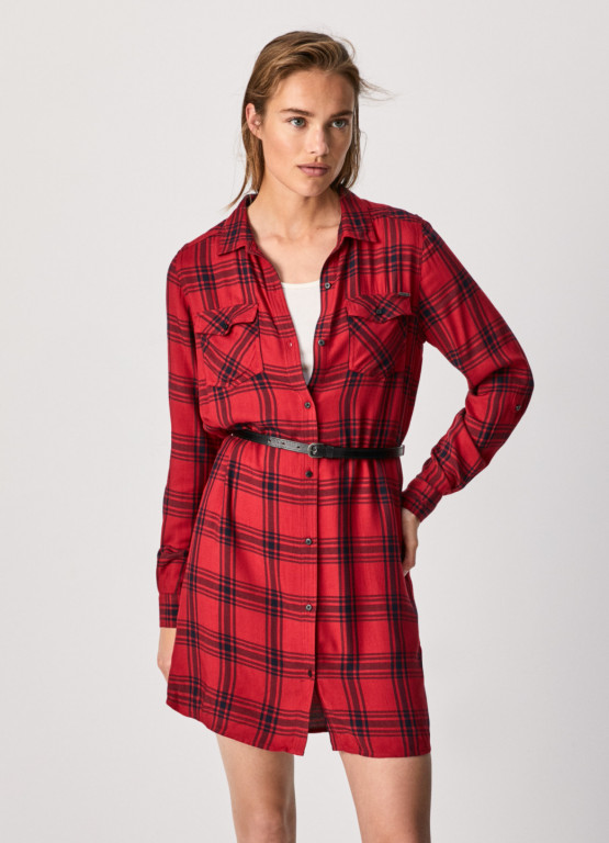 Pepe Jeans dámské červeno černé košilové šaty TERE č.4