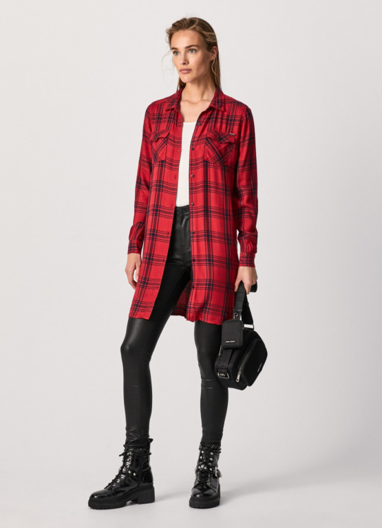 Pepe Jeans dámské červeno černé košilové šaty TERE č.7