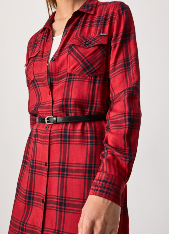 Pepe Jeans dámské červeno černé košilové šaty TERE č.5