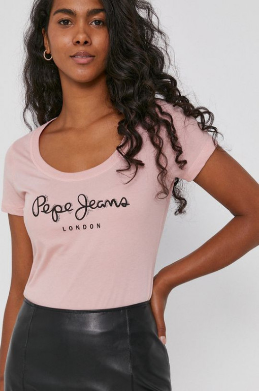 Pepe Jeans dámské růžové tričko Pam č.3