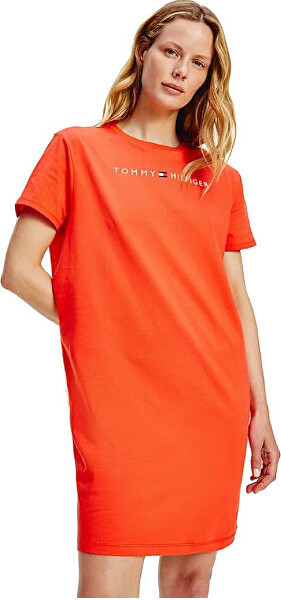 Tommy Hilfiger dámská oranžová noční košile RN DRESS HALF SLEEVE č.1