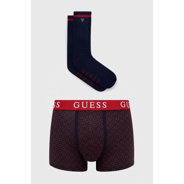 GUESS pánská červeno-modrá sada - boxerky/ponožky č.1