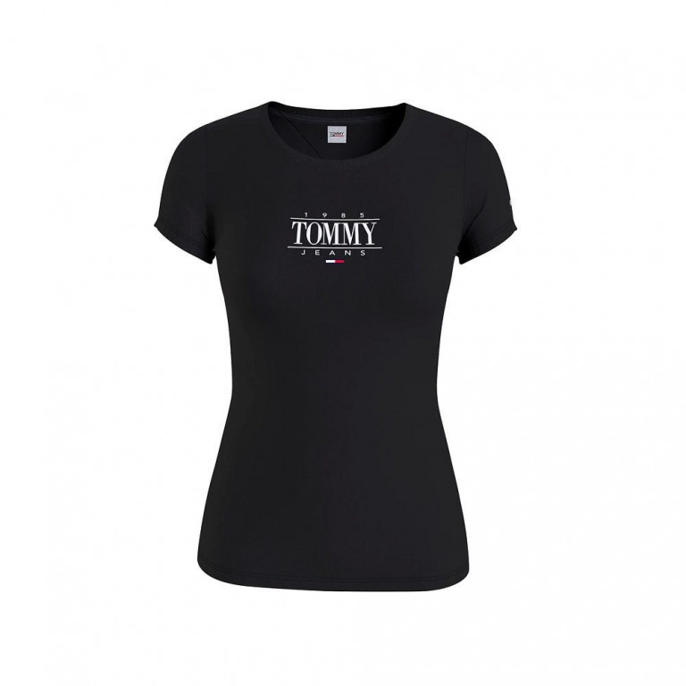 Tommy Jeans dámské černé tričko TJW SKINNY ESSENTIAL LOGO 1 TEE č.1