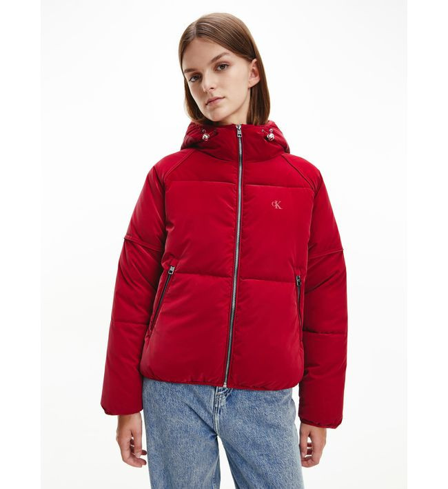Calvin Klein dámská červená zimní bunda SOFT TOUCH PUFFER JACKET č.1