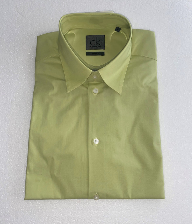 Calvin Klein pánská zelená košile s krátkým rukávem č.1